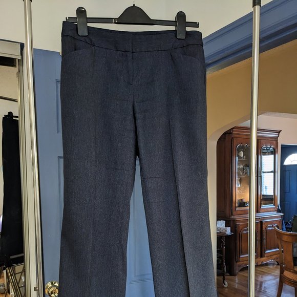 Anne Klein lightweight dress pants metallic navy boot cut - Picture 1 of 4